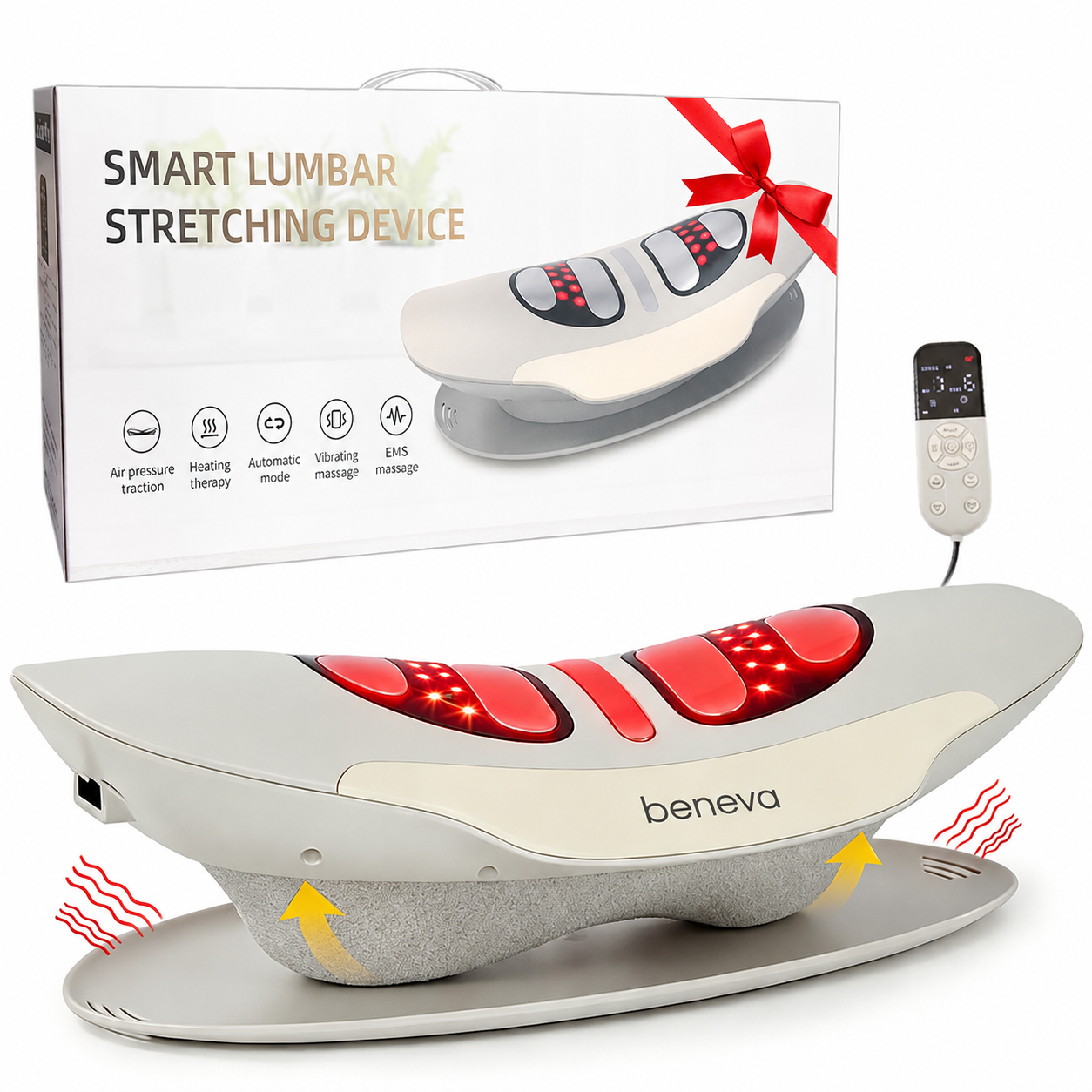 Beneva Spinal Decompression Massager with Heat, Vibration, Electrotherapy